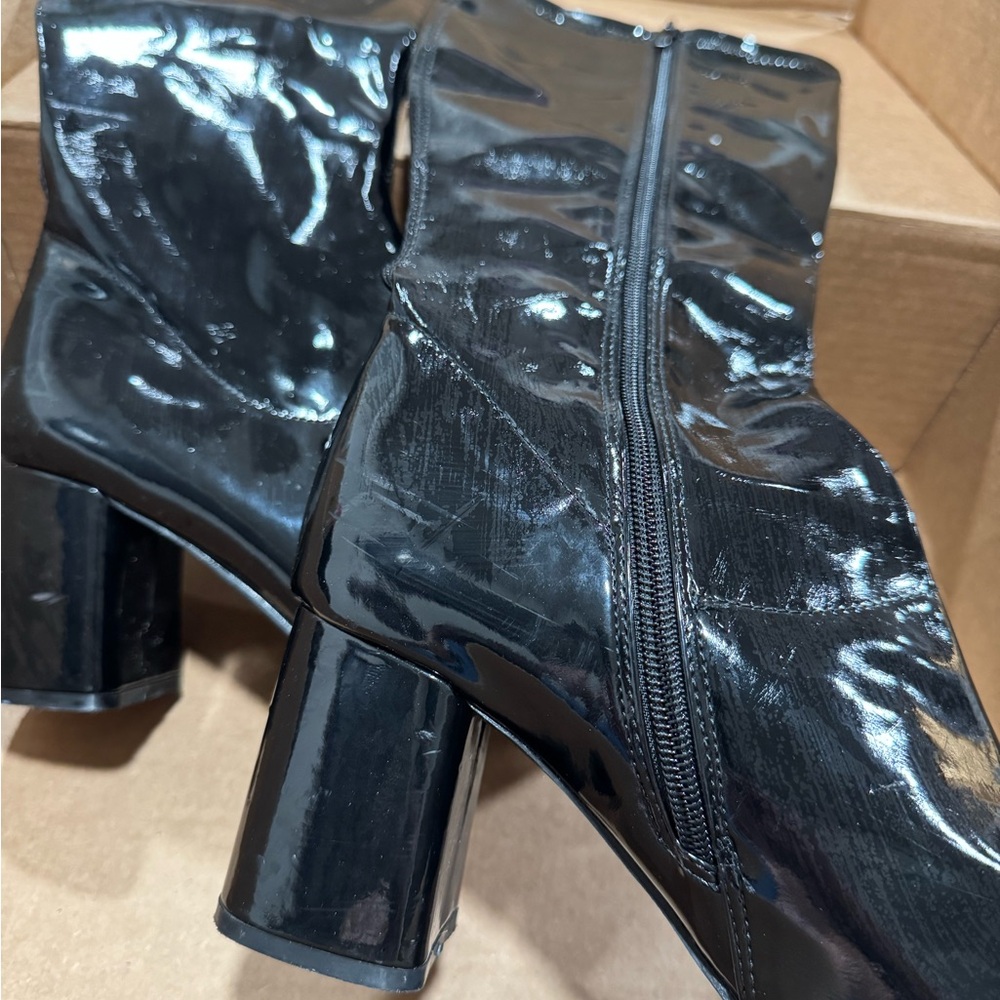 Funtasma Black Heeled Boots with Glossy Finish